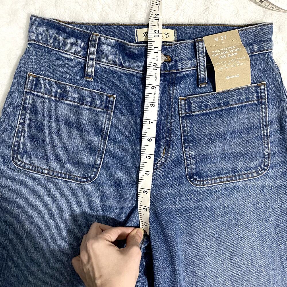 NEW Madewell The Emmett Wide-Leg Full Length Jean Patch Pocket Edition 27 - Picture 10 of 11